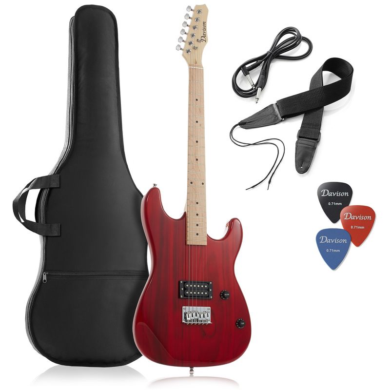 Davison 39-Inch Full-Size Electric Guitar with Humbucker Pickup - Includes Padded Gig Bag & Accessories, 1 of 6