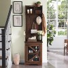 OKD 23″ Wide Hall Tree with 6 Shoe Cubbies & 5 Coat Hooks, Farmhouse Entryway Hutch with adjustable shelves - 2 of 4