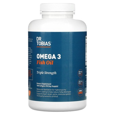 Dr. Tobias Omega 3 Fish Oil, Triple Strength, 180 Softgels