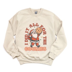 I Did It All For The Cookies Santa - Women's Graphic Sweatshirt - 1 of 4