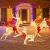 Tangkula 3-Piece Outdoor Christmas Lighted Reindeer Family Set Light up Xmas Deer Decorations with LED Lights & Fawn 3D Pre-Lit Set with Ground Stakes - 3 of 4