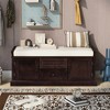 XINGHANZHENXUAN Entryway Storage Bench with 2 Drawers & 2 Cabinets, Shoe Bench with Removable Cushion - 3 of 4