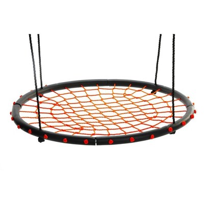 Swinging Monkey Giant 40 Inch Diameter 400 Pound Weight Capacity Spider Web Fabric Outdoor Tree Saucer Swing, Orange