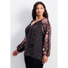 Avenue Women's Plus Size Eliana Border Print Sleeve Peasant Top - 4 of 4