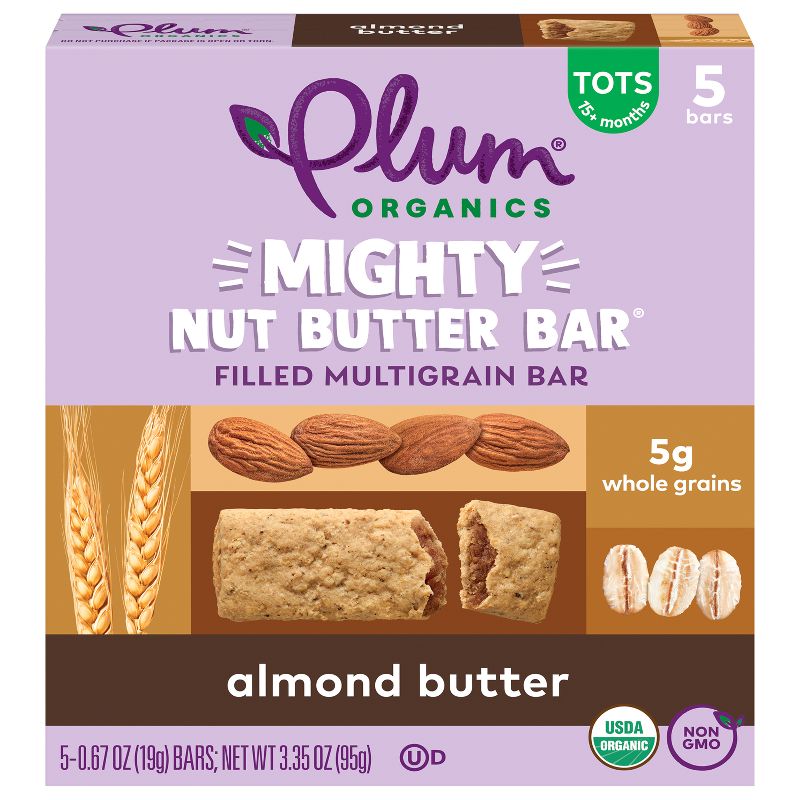 Plum Organics Mighty Nut Almond Butter Bar - 5ct/3.35oz, 1 of 14