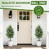 2Pcs Artificial Boxwood Plants with Ground Spikes, Outdoor Faux Topiary Tree, UV Resistant Shrubs for Garden Patio Porch Yard Decor - 4 of 4