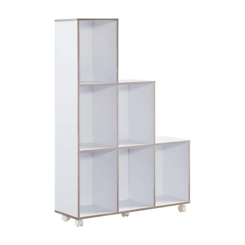 Chapin 6-Compartment Wood Bookcase in White - Furniture of America, 1 of 8