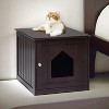LunaLulinlk Brown Indoor cat house with lid, hidden litter box fence, cat furniture cabinet with lid - 4 of 4