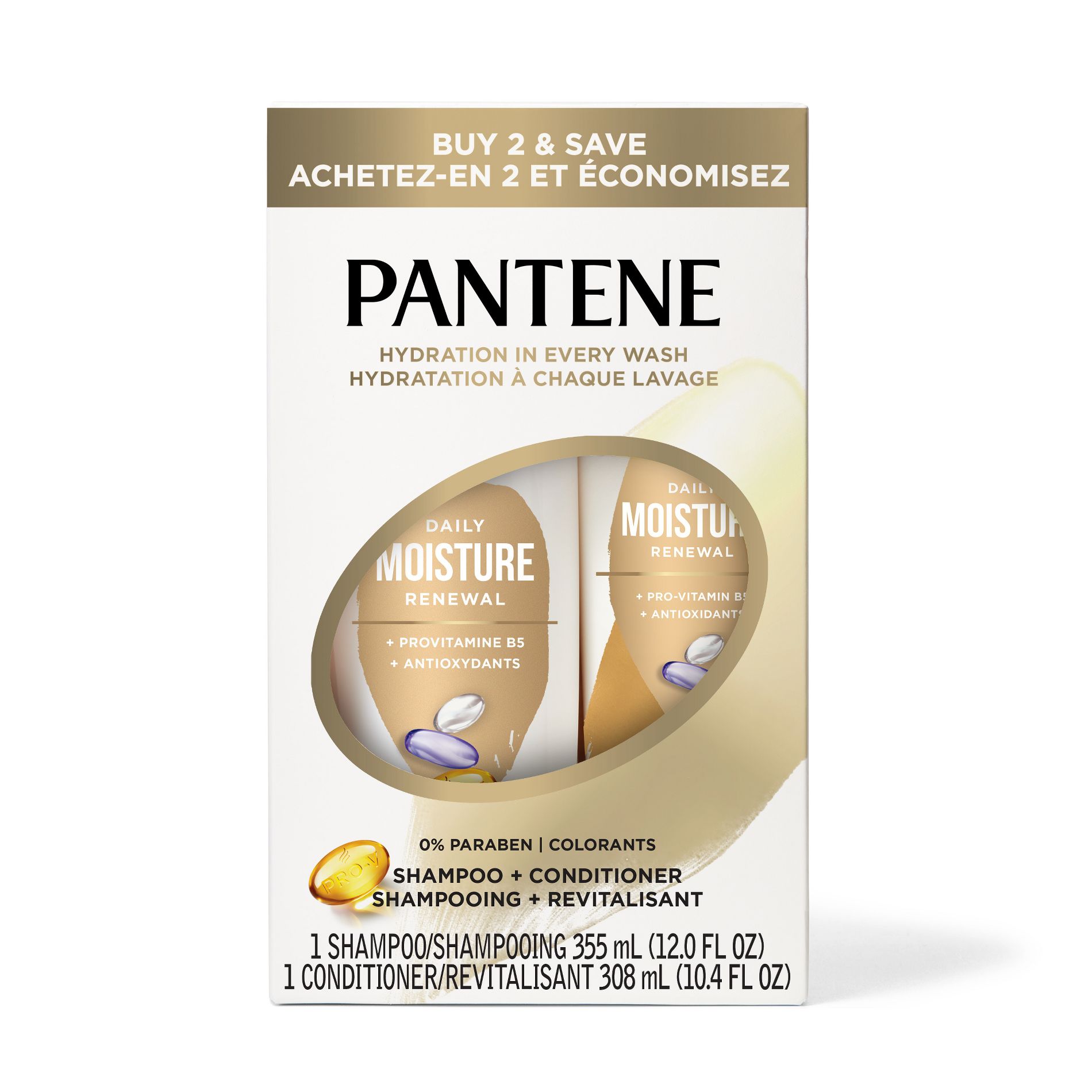 Pantene Pro-V Daily Moisture Renewal Shampoo and Conditioner Bundle - 22.4 fl oz