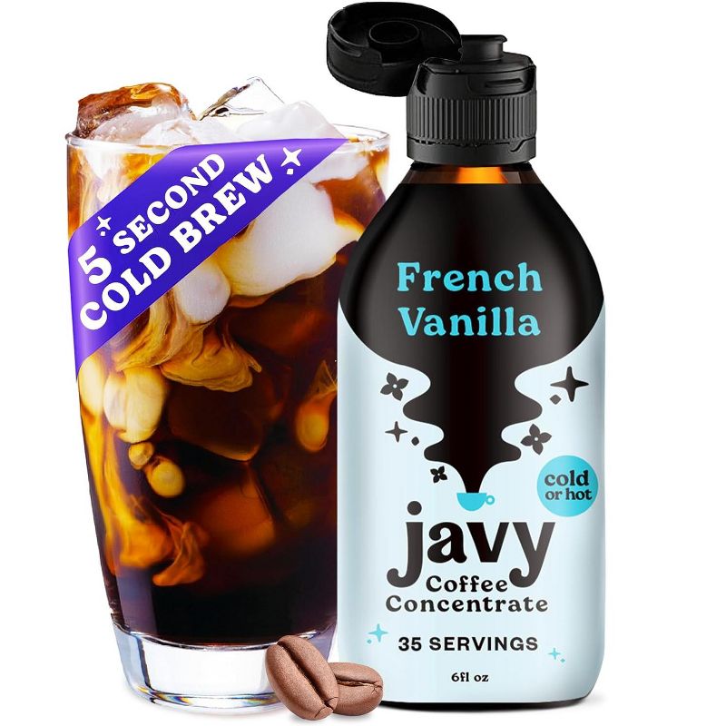 Javy Cold Brew French Vanilla Coffee Concentrate - Medium Roast, Unsweetened & Sugar-Free - 6oz, 1 of 9