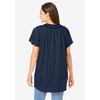 Woman Within Plus Size Short-Sleeve V-Neck Crinkle Tunic - 3 of 4