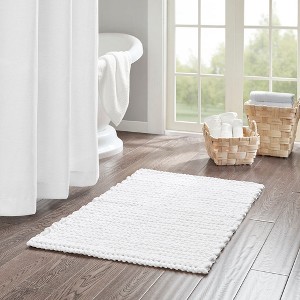 100% Cotton Chenille Textile Solid Indoor Bath Rug, Woven Chain Stitch Design Quick Dry Bath Rug for Year Round Use - 1 of 4