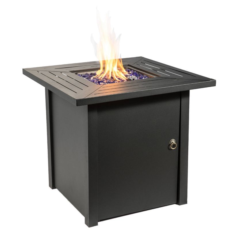 Oasis 30&#34; Square Steel Propane Gas Fire Pit - Teamson Home, 1 of 10