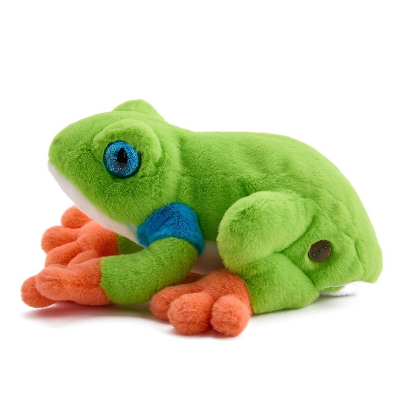 FAO Schwarz 8&#34; Green Glitter Dart Frog Toy Plush, 6 of 10