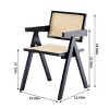 FURNIinspire Dining Chairs Set Of 2 Retro Dining Chair, Wood Rattan Accent Chairs Vintage Dining Room Chair, Arm Chairs, Black, 21.65"*20.08"*32.68" - 3 of 4