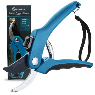 Nevlers Bypass Garden Shear Hand Pruners - Stainless Steel Blades