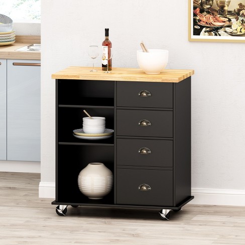 NicBex Mobile Kitchen Island Cart Morden Kitchen Carts on Wheels with Storage, 1 Cabinets Door, 2 Drawers and 3 Shlves for Dining Rooms - image 1 of 4