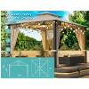 10x12ft Grill Gazebo, Galvanized Steel Canopy, with Mosquito Netting and Curtains for Patio and Backyard Use - Coolbibila - 4 of 4