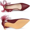 Allegra K Women's Pointed Toe Mesh Bow Decor Stiletto Heel Pumps - 3 of 4