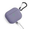 Insten Silicone Case Compatible with Airpods 3 3rd Gen 2021 Earbuds Protective Cover with Carrying Keychain for Girls Women Boys Men, Lavender - 3 of 4