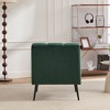Gulches 24.4"" Modern Armless Velvet Accent Chair (Green), Black Metal Legs for Living Room Bedroom Office - 4 of 4