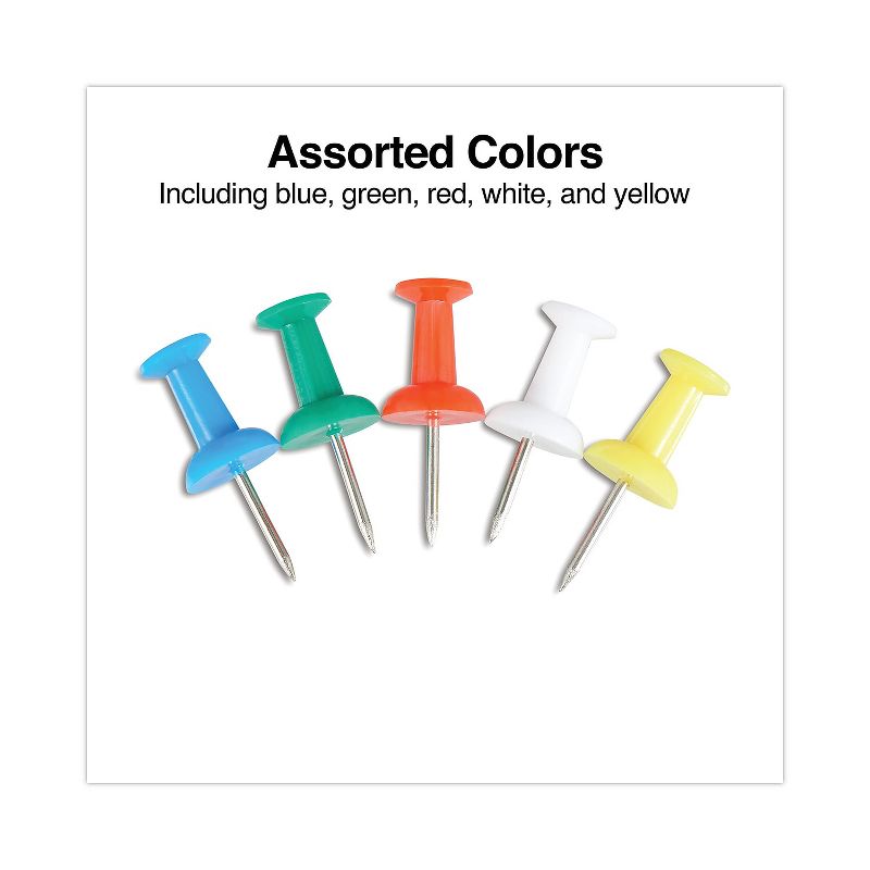 Universal Colored Push Pins Plastic Assorted 3/8" 400/Pack 31314, 4 of 7