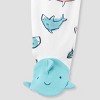 Carter's Just One You® Baby Boys' Shark Footed Pajama - White/Teal Blue - image 4 of 4