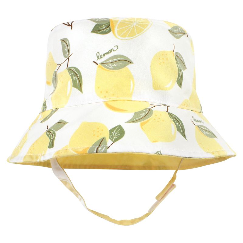 Hudson Baby Infant Girl Sun Protection Hat, Lemon Stripe, 4 of 8