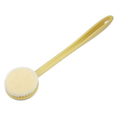 Unique Bargains Dry Brushing Body Brush Set Dual Sided Long Handle Back  Scrubber For Wet Dry Brown : Target