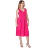 24seven Comfort Apparel Fit and Flare Midi Sleeveless Dress with Pocket Detail - 2 of 4