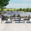 ELJGET 4 PCS Outdoor Patio Furniture with Coffee Table Set, Metal Patio Conversation Sets with Washable & High-Resiliency Sponge Cushions - 2 of 4