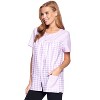 Casual Nights Women's Snap Front Smock Cobbler Woven Scrub Apron Top with Pockets - Blue Plaid - 3X-Large - 2 of 4