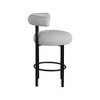 Meridian Furniture,Bordeaux Grey Boucle Fabric Stool, Set of 2 - 4 of 4