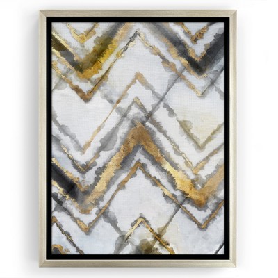 Americanflat - 16x20 Floating Canvas Champagne Gold - Foreshadow III by Pi Creative Art