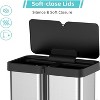 2x8 Gallon Sensor Trash Can with Dual Compartment Soft Lid and Recycling Bin Combo for Kitchen, Bathroom, Office - 3 of 4