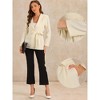 Allegra K Women's Shawl Collar Long Sleeve Tie Waist Blazer - 2 of 4