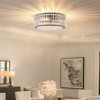 LLHZSY Modern 3-Light Crystal Hallway Flush Mount Ceiling Light Entryway Chandelier - W13.78"-Black - 2 of 4