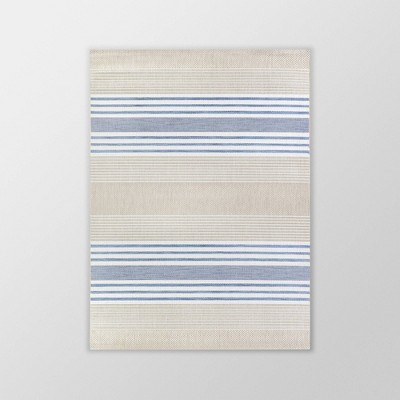 Sand Stripe Outdoor Rug Blue - Threshold™