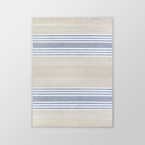 Sand Stripe Outdoor Rug Blue - Threshold™ - 1 of 4