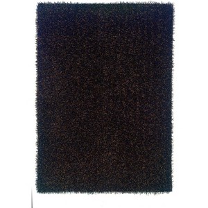 HomeStock Confetti Shag Brown & Black Mix 5' X 7', Hand Tufted, Shag - 1 of 4