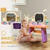 Acoinel Vanity Set with Mirror Hair Dryer and Stool for Kids - 2 of 4