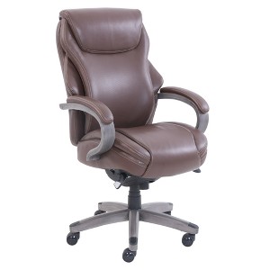 Hyland Bonded Leather & Wood Executive Office Chair with Air Technology Brown/Gray - La-Z-Boy