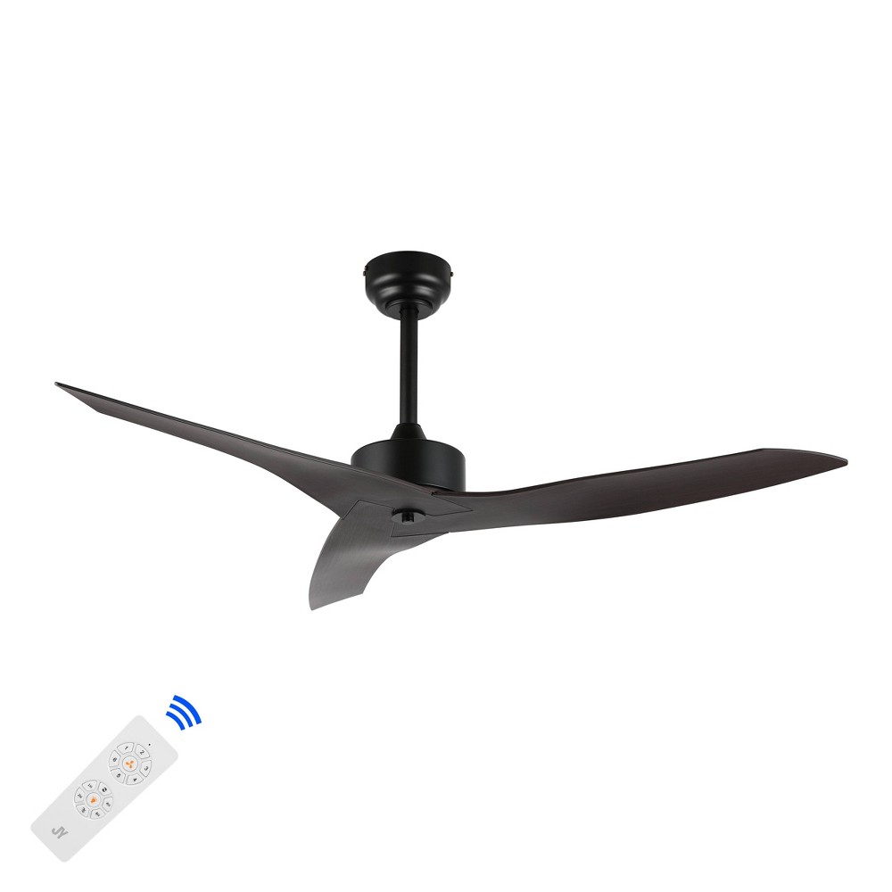 Photos - Air Conditioner 50" Aldrin Modern Minimalist Iron 6-Speed Razor Ceiling Fan Brown Wood - J