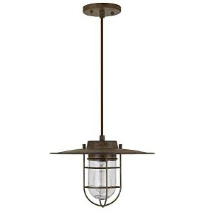 Cal Lighting Owenton Old industrial Metal Pendant With Glass Shield (Edison Bulb Not included) - 1 of 3