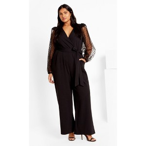 Women's Plus Size Asher Jumpsuit - black | CITY CHIC - 1 of 4