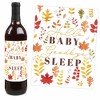 Big Dot of Happiness Fall Foliage Baby - Autumn Leaves Baby Shower Decorations for Women and Men - Wine Bottle Label Stickers - Set of 4 - 3 of 4