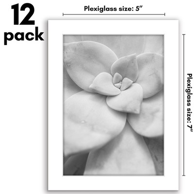 White 5x7 Classic Wall Picture Frame Set of 12