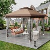 Gazebo Outdoor Pop up, Canopy Tent with Curtains, Mosquito Netting, for Patio, Backyard Party, 2-Tiered Vented Top - 2 of 4