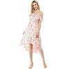 Allegra K Women's Spaghetti Straps Ruffled Sleeves Asymmetrical High Low Floral Midi Sundresses - 3 of 4