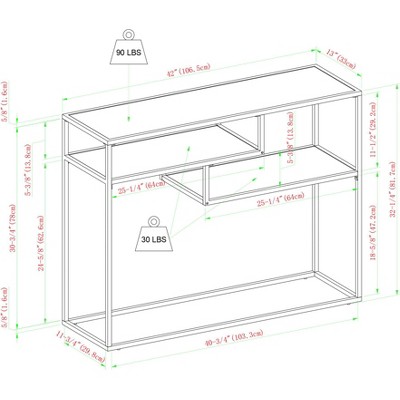 Modern 3 Tier Console Table - Saracina Home